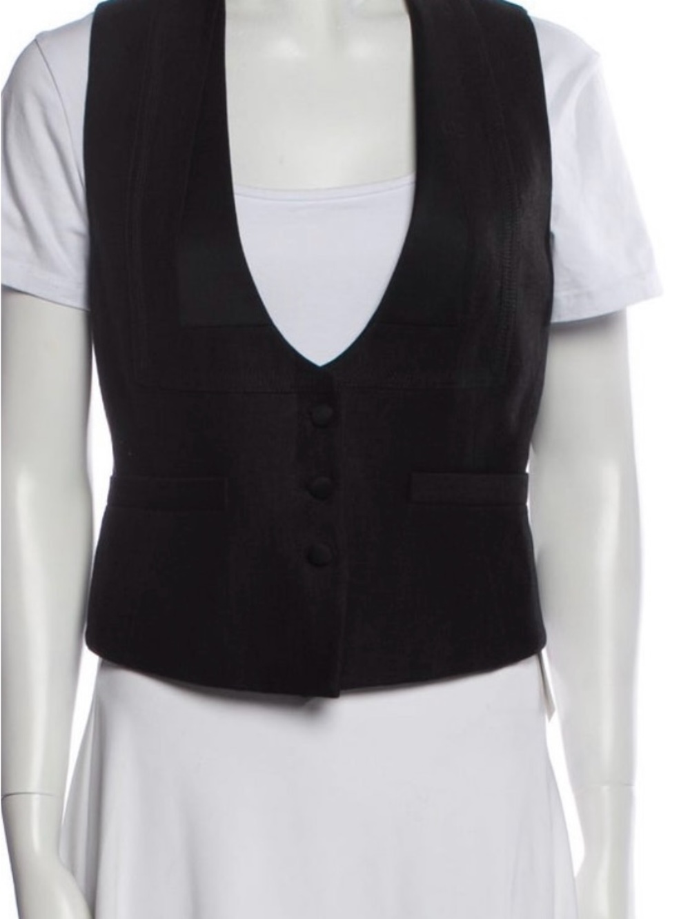 Red Valentino Tailored structured Vest - Button Front - Wool Blend - black